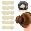 20Pcs Ballet Buns Hair Net with U-Shaped Pins Ultra-thin Invisible Breathable Stretchy Nylon Women Girls Hairbun Elastic Edge Mesh Cover