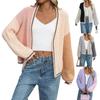 Women's Fashion Loose Splicing Knitted Cardigan Coat Sweater