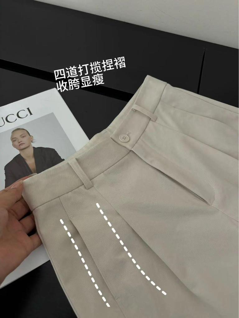 Nan Yu Лидер продаж Корейские брюки-баллоны с высокой талией и широкими штанинами - Минималистичные, повседневные брюки свободного кроя