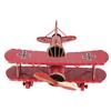 Moving Metal Biplane Ornament Red Vintage Aircraft Decor Retro Hanging Handicraft  Home Decoration