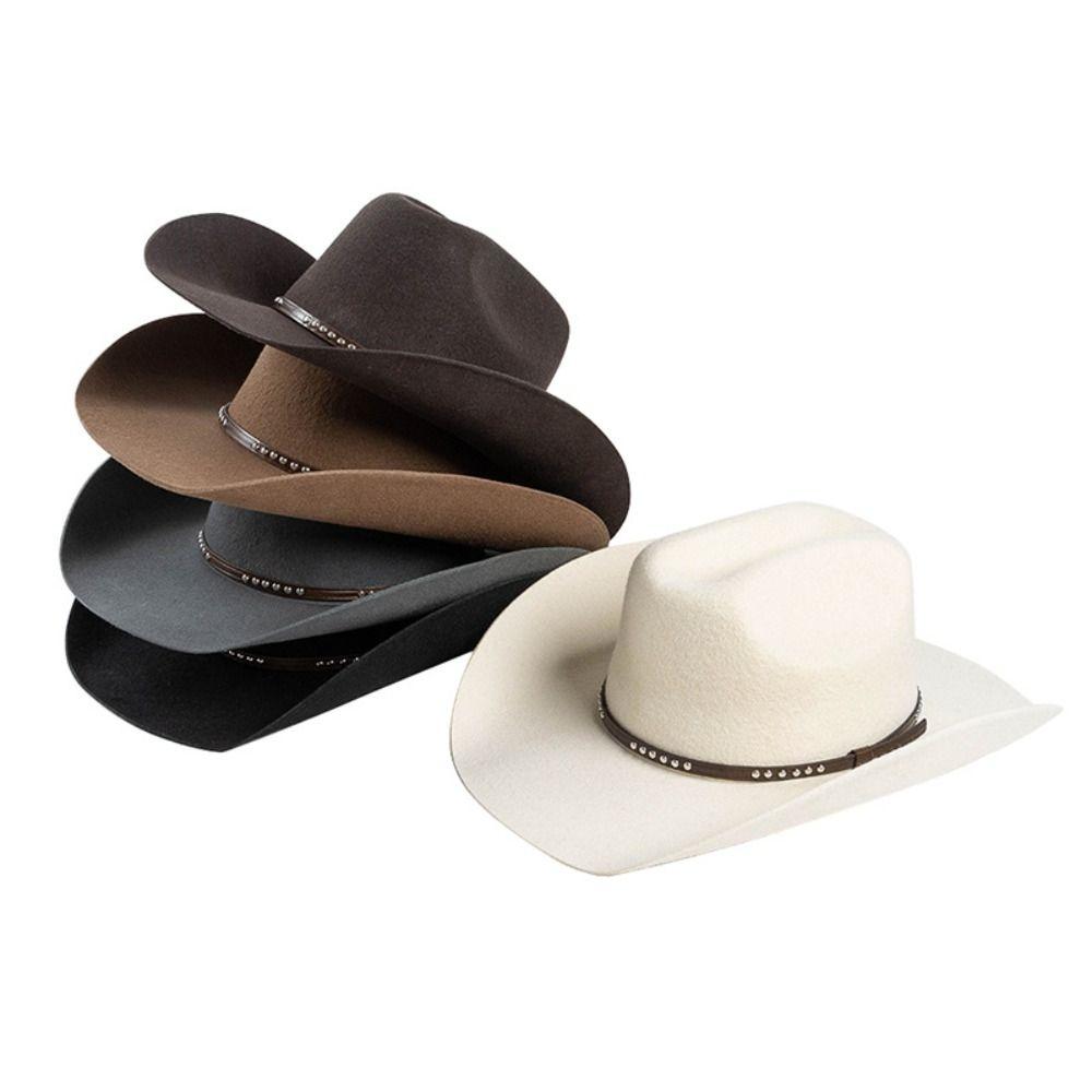 100% Wool Wide Brim Fedora Hat Wide Brim Unisex Cowboy Hat Wool Cowboy Hat Fashion Accessory