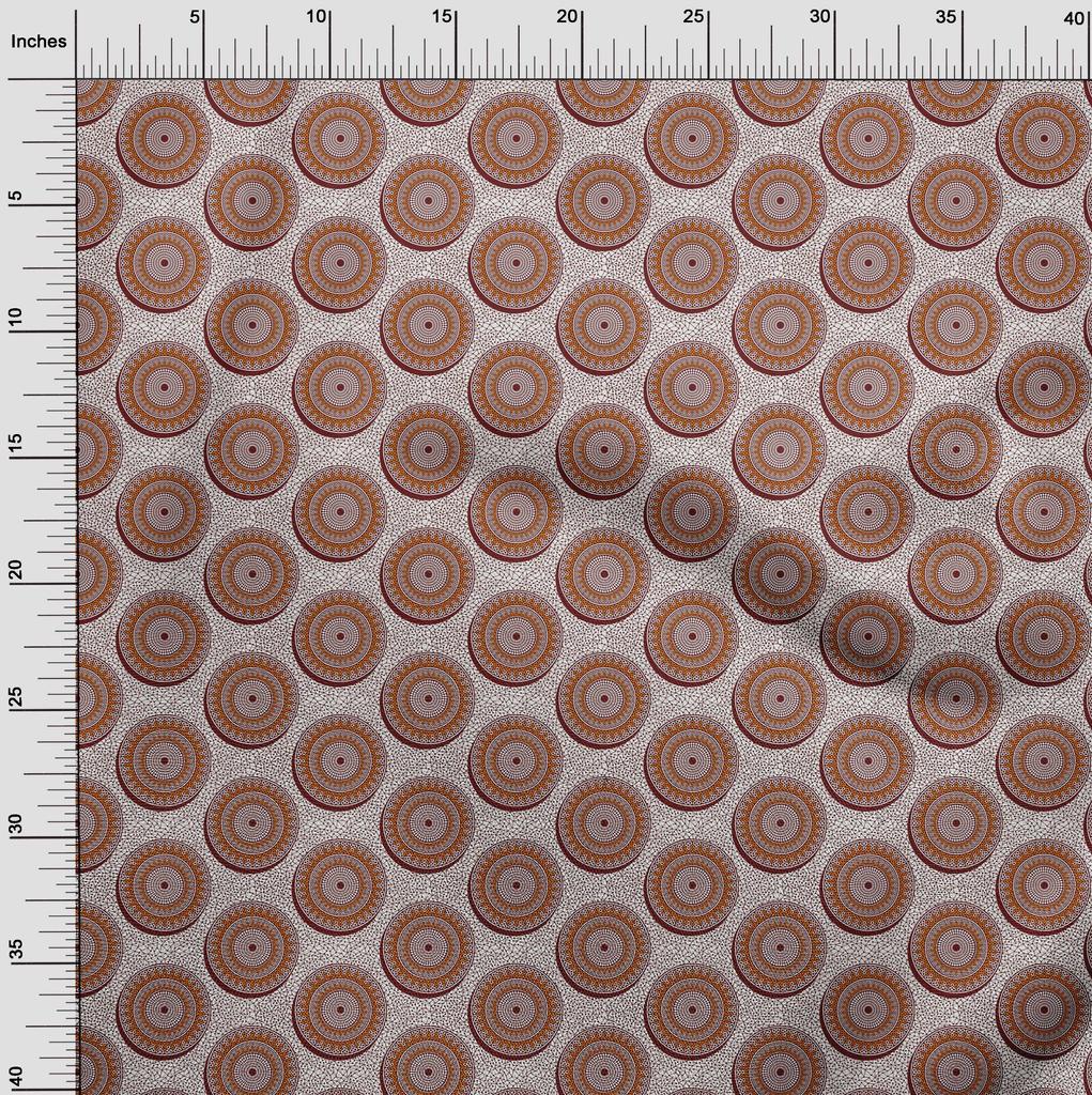oneOone Cotton Flex Brown2 Fabric Asian Block Craft Projects Decor Fabric Printed By The Yard 40 Inch
