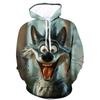 Funny Animal Wolf Graphic Men's Women's Hoodies 3D Printed Abstract Pattern Long Sleeve Hooded Clothes Oversize Comfortable Tops