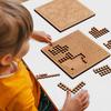 Wooden Fractal Tray Jigsaw Puzzle with Frame Reverse Thinking Impossible Difficult Puzzle Challenge Game Kids Adults Educational Irregular Puzzle Toy