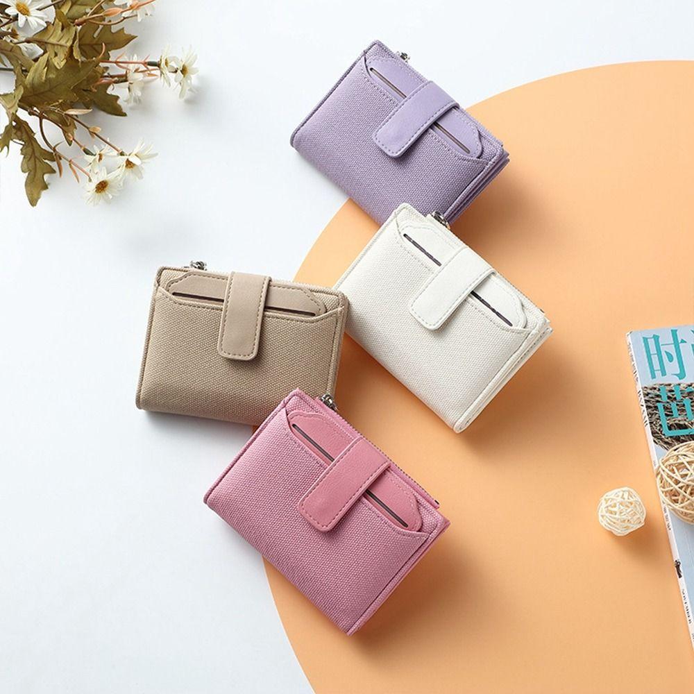 Однотонный короткий кошелек, короткие кошельки для монет, кошелек, новый складной кошелек для женщин