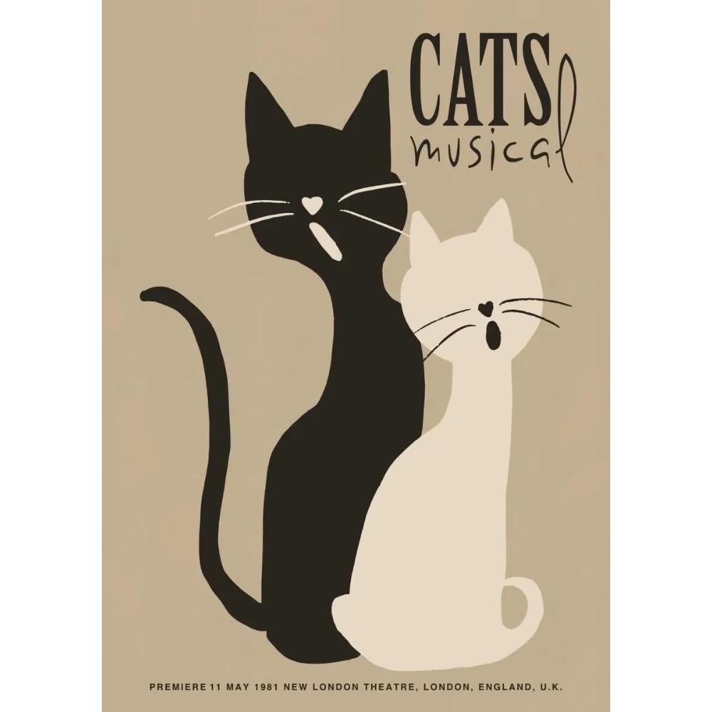 Abstract Jazz Festival Red Black Cat Canvas Painting Woman Wall Art Nordic Music Posters Prints Picture Home Room Decor Unframed