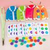 1 Set Montessori Learn Life Skill Toy Clothes Threading Button Teaching Aid Sewing Button Training Board Game Gift For Kids Girs