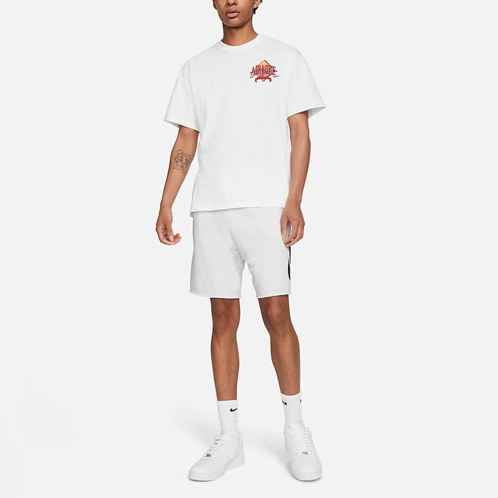 Nike Спортивная футболка с круглым вырезом и логотипом Air, мужские топы белого цвета DD1377-100