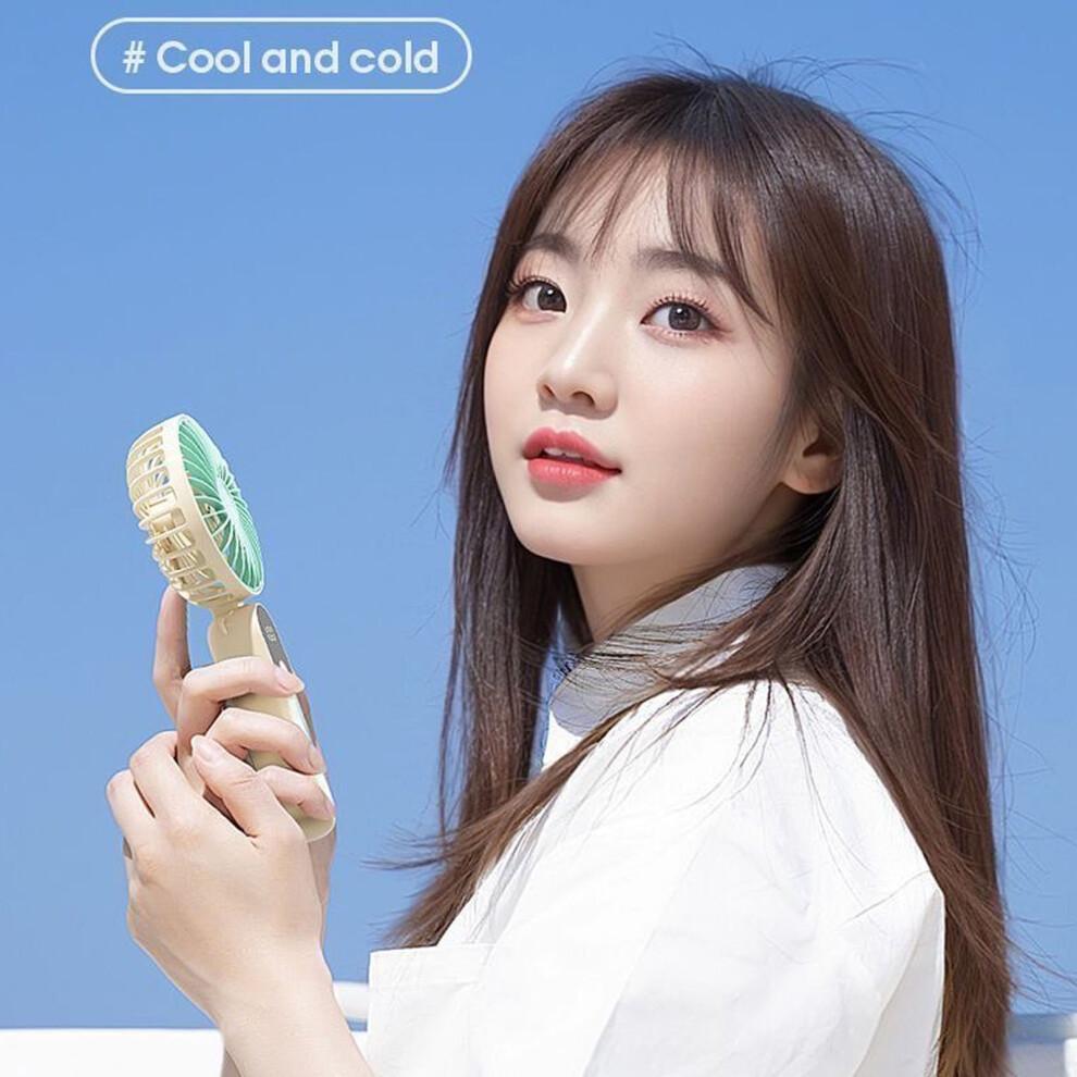 Portable Handheld Fan Portable 6 Speed-Apricot White Mint