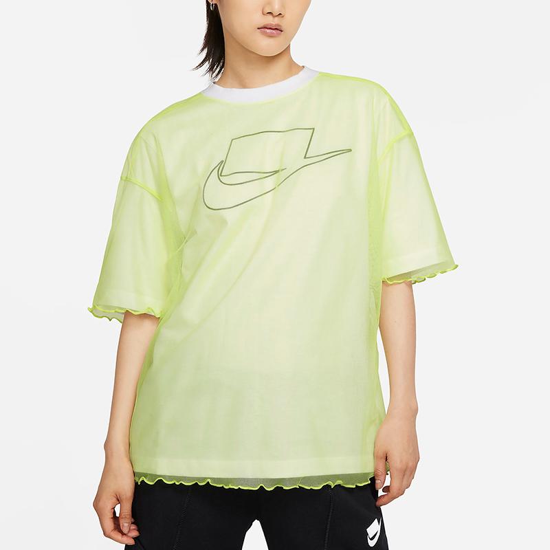 Nike Женская желтая футболка с опущенными плечами (унисекс) Футболки DD4530 736