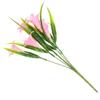 33cm 7Heads Hot Water Grass Home Ornament Lilies Bouquet Persian Leaf Fake Lily Artificial Flowers