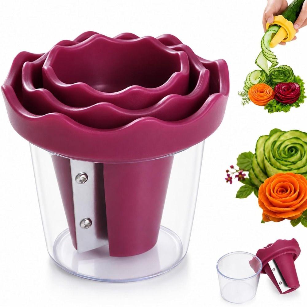 Upgraded Design Rose Flower Carving Tool Manual Operation Fruit Slicer Vegetable Garnish