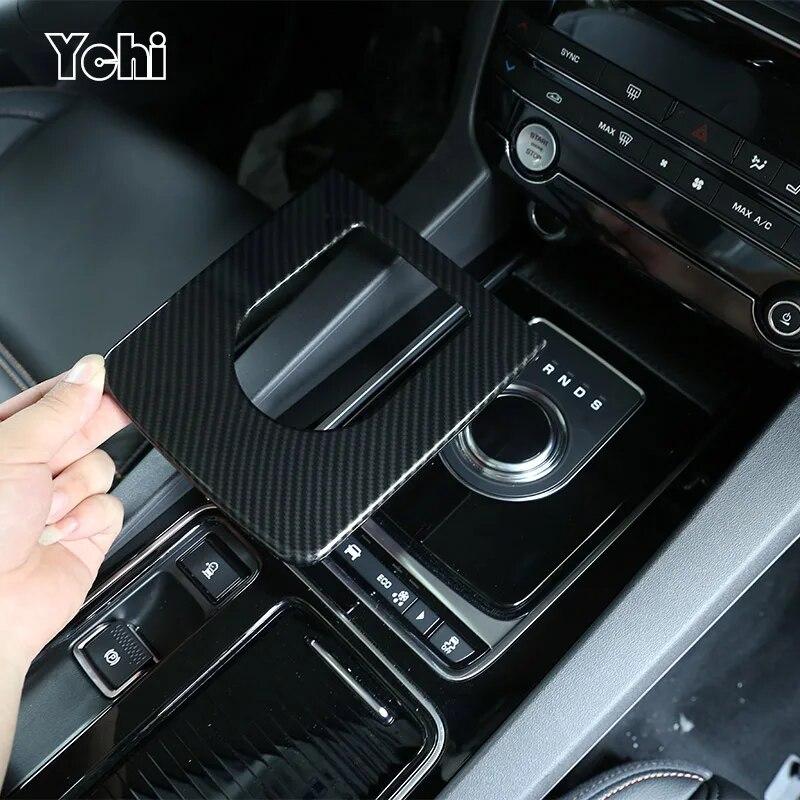 ABS углеродное волокно, центральная консоль автомобиля, крышка коробки передач, накладка из углеродного волокна для Jaguar F-Pace X761 XE X760 XF X260, аксессуары