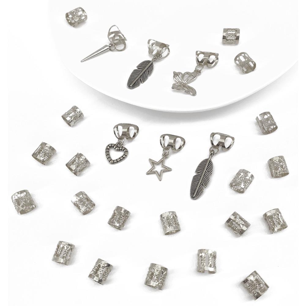 26pcs Dread Locks Hollow Out Hair Ring Hair Braiding Hair Braid Tubes Dreadlocks Beads  Decor