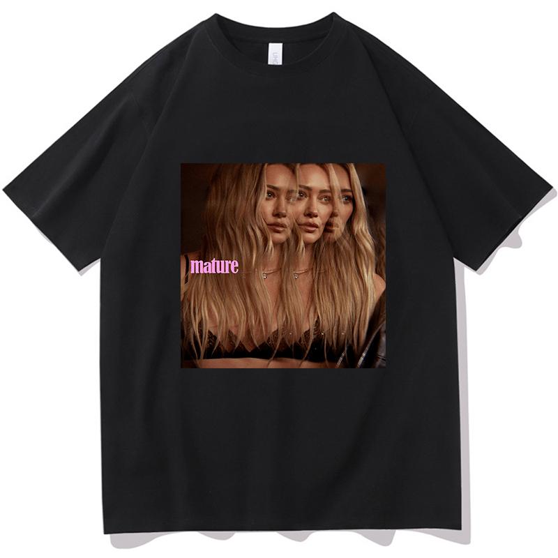 Hilary Duff Mature Unisex T Shirt Casual Unisex Fashion TShirt Graphic Summer Short Sleeves Cotton Hiphop Harajuku Clothes