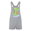 S-XXL Men Cartoon Dinosaur Printed Overalls Pajamas Back Color Blocking Pockets Adjustable Straps Bib Shorts Rompers Sleepwear
