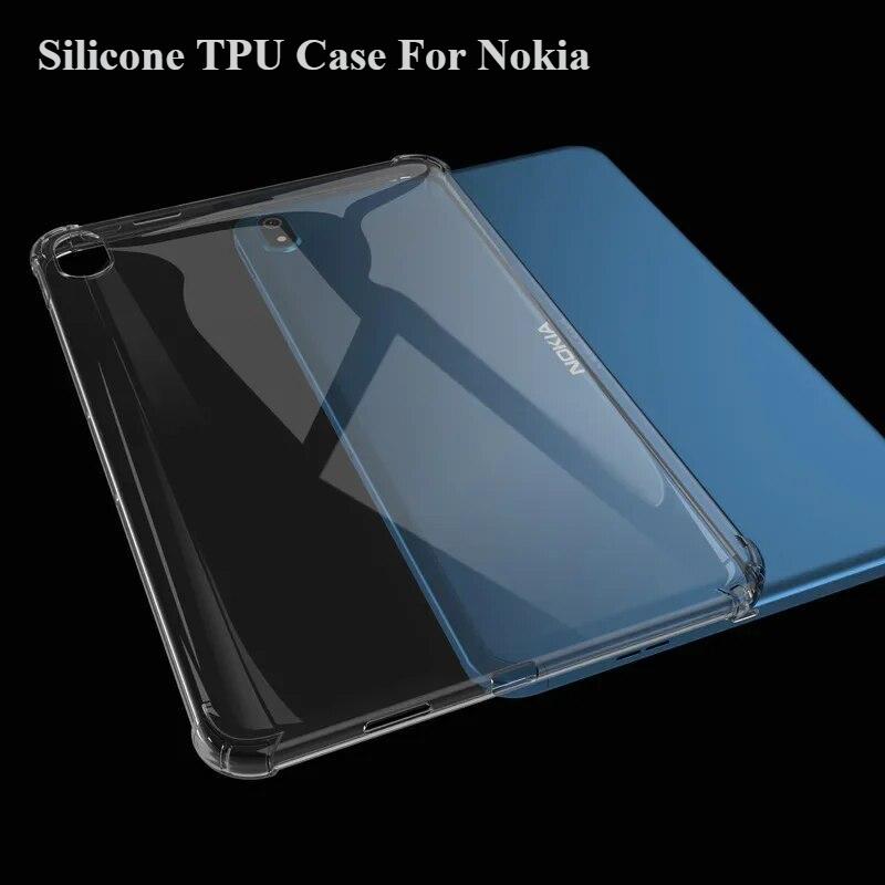 Силиконовый чехол из ТПУ для Nokia T21, чехол для Nokia T10 8,0, мягкий противоударный чехол с четырьмя подушками безопасности, прозрачный чехол для планшета для Nokia T20 10,4 2021