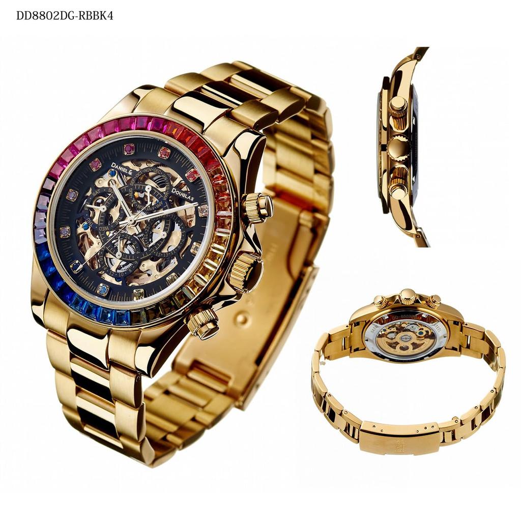 Mechanical Automatic Watch Automatic DANIEL DOUGLAS Gold Black Rainbow [Daniel & Douglas] DD8802DG-RBBK4 & Men's