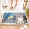 2pcs Cartoon Imitation Cashmere Floor Mat Non-slip Carpet Door Absorbent Floor Mat