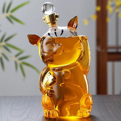 Графин для бутылки Whiskey Cat объемом 1000 мл, уникальный стеклянный графин для украшения бара Whiskey Fun