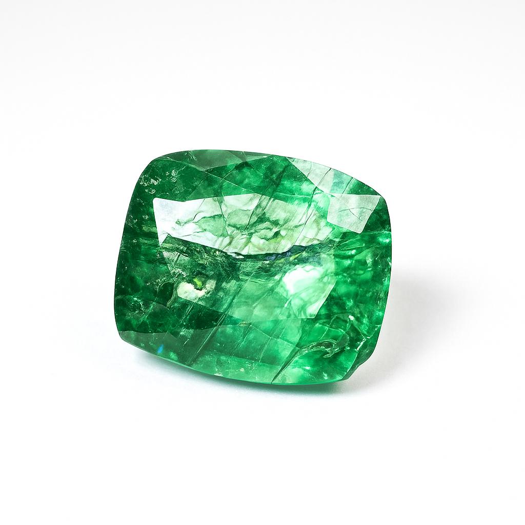 Natural Green Emerald Loose Gemstone Unique Cushion Cut 6.45 ct for Jewelry Making and Crafts