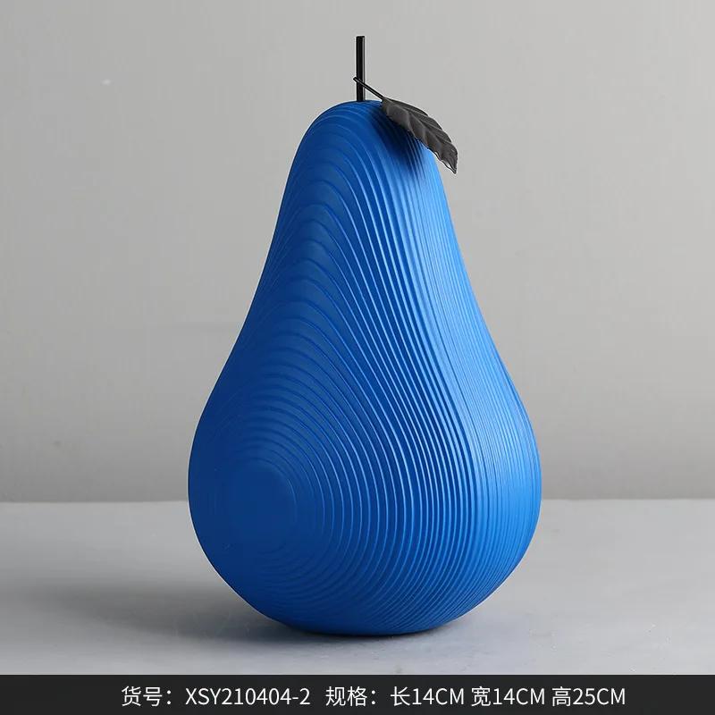 High-end Line Apple Pear resin Crafts Black White Decoration Creative Living Room Countertops Fruit Sculpture Home Decor Gift