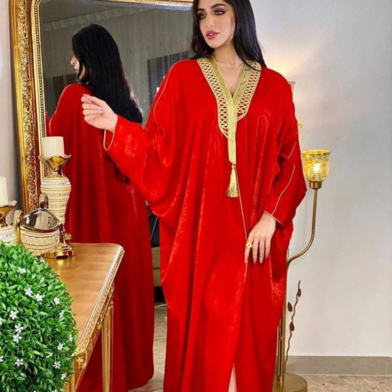 Muslim Clothing Arab Dubai Turkey Bat Sleeve Robe Cardigan Abaya Long Muslim Women'S Clothing