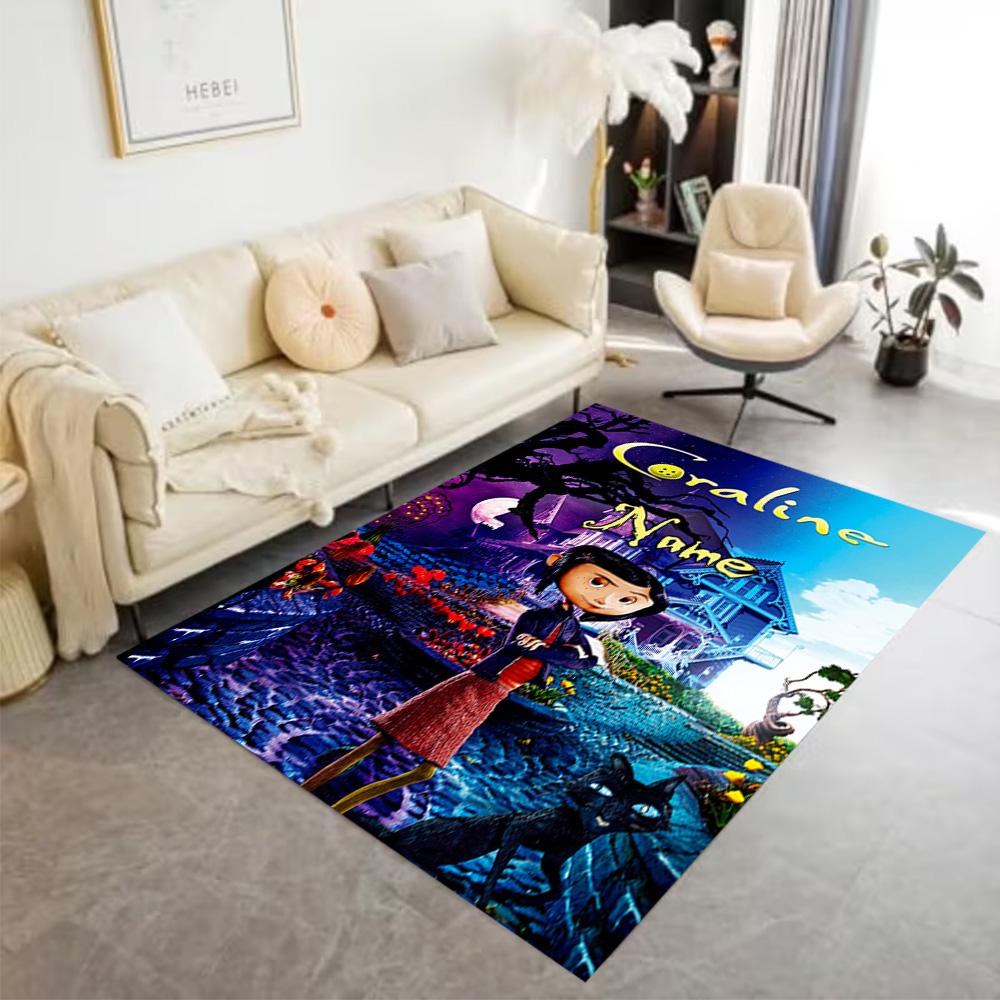 Coraline's Journey Personalized Text Carpet Design for Outdoor Kitchen Hallway Bedrooms Anti-slip Rug Office home decor Spiritual Gift