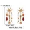 Layered Tassel Crab Starfish Shell Earrings Gold Zinc Alloy Boho Beach Style Statement Earring Women