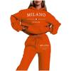 MILANO Модный женский флисовый комплект толстовка и штаны большого размера с принтом букв