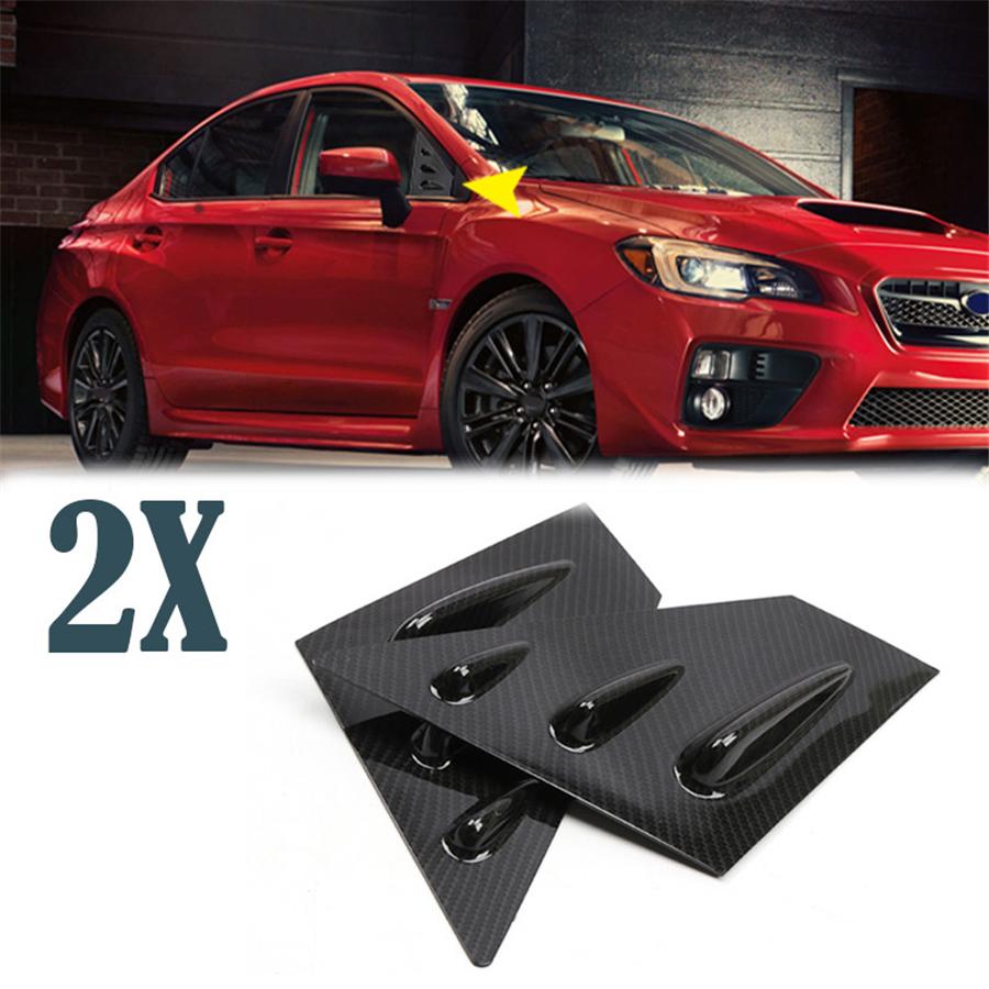 2x Накладка на жалюзи переднего окна под карбон для Subaru WRX STi 2015-2020