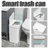 Умное мусорное ведро 15 л с датчиком движения, автоматическое, водонепроницаемое, бесконтактное, для кухни, ванной комнаты, с тихим открыванием