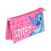 Трехсекционный пенал Disney Stitch – розовый – 3 отделения – Застежка-молния – 22 x 11 см - Цвет:Размер розы:Один размер