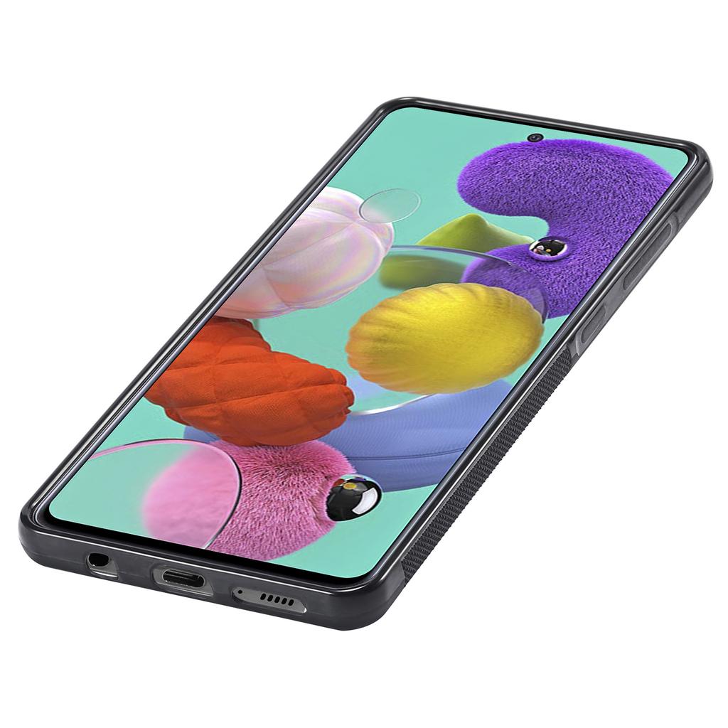 LC.IMEEKE For Samsung Galaxy A51 4G SM-A515 Slim-Fit Phone Cover Carbon Fiber Texture PU Leather+TPU+EVA Shell