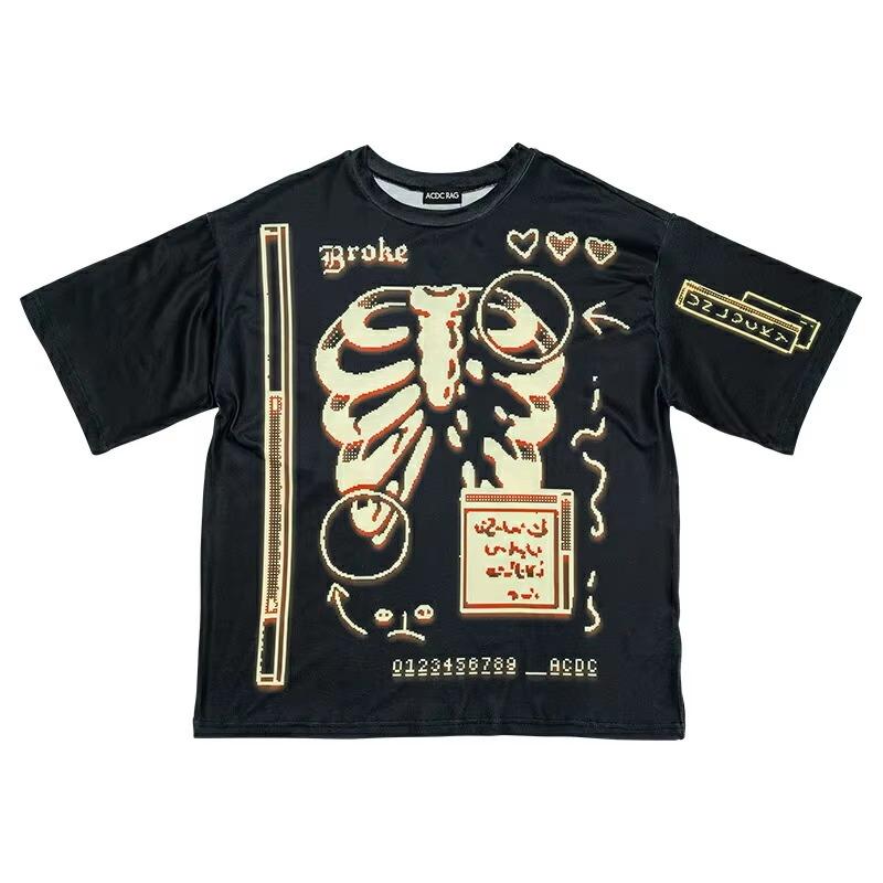 2026 Summer Japanese Group Hair Harajuku Series Original Design Anime Subculture Top Adult And Children's Short Sleeved T-shirt