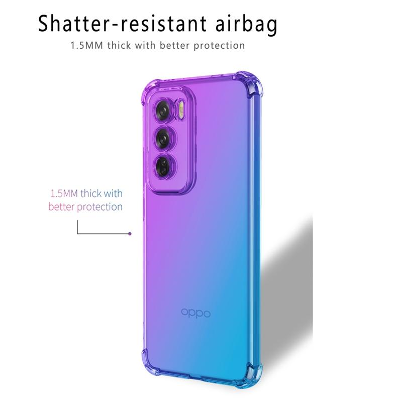 Ударопрочный градиентный чехол из ТПУ с усиленными углами для OPPO Reno 12 Pro G Reno 11 11F Reno12 Защитная крышка Fundas Coque Capa