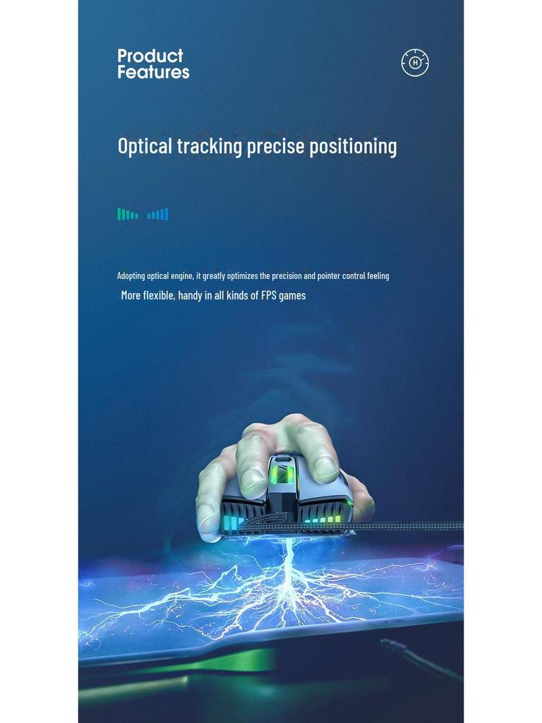 Проводная игровая мышь Cross-Border CW905 RGB: Определение макроса из 7 клавиш для улучшенного игрового процесса