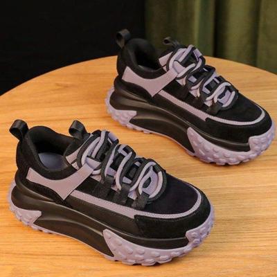 Кроссовки на платформе, женские, модные, для ходьбы, на толстой подошве, повседневные, громоздкие, кроссовки для активного отдыха, разноцветные, спортивные, кроссовки