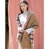 DakS Women S 100  caShmere Tartan Check Shawl Muffler Brown Dbmu0f833w2