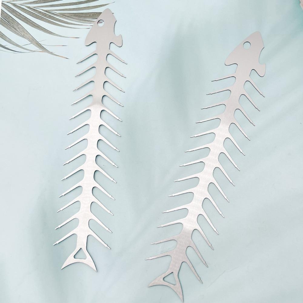 2 шт. Серебряные шампуры в виде рыбьей кости, многоразовые шампуры для барбекю, принадлежности для барбекю, вилка для жарки, кемпинг