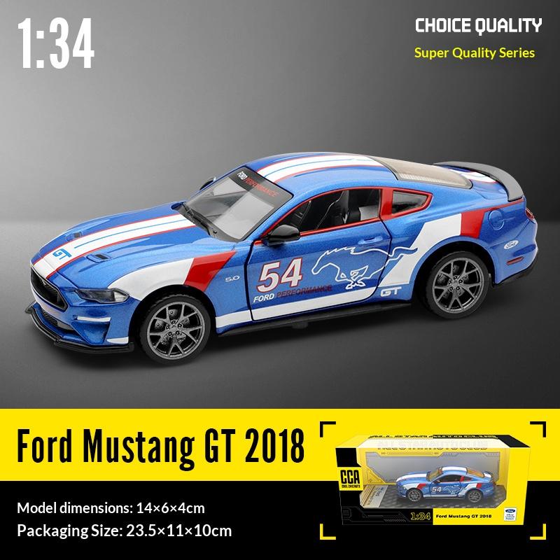 Масштаб 1/34 Ford Mustang GT2018 Металлическая модель автомобиля Коллекционные игрушки для взрослых Модель гоночного автомобиля Украшение
