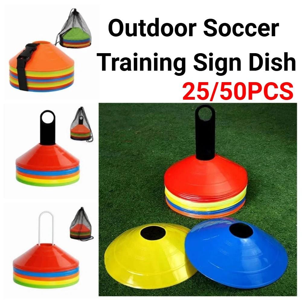 25/50Pcs Flexible Training Marker Cones Colorful Soccer Training Sign Dish Basketball