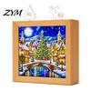Interactive Puzzle for Kids DIY Acrylic LED Night Light, Christmas Town Jigsaw Lamp, Hand Precision Cut Puzzles Assembled Decorative Light Bedroom