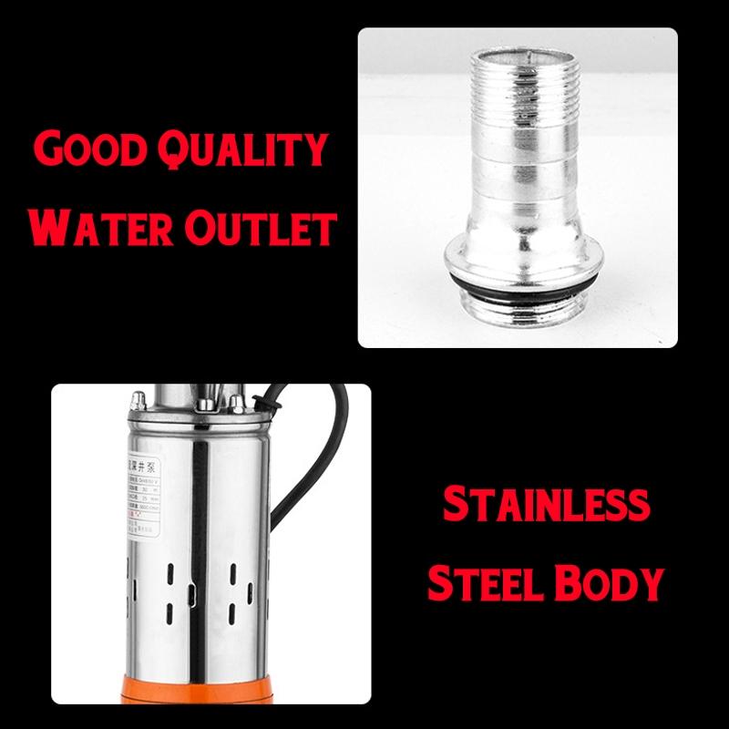 Solar Water Pump 48/60V 380W 1200L/h 55m Deep Well Pump DC Screw Submersible Pump Irrigation Garden Home Agricultural