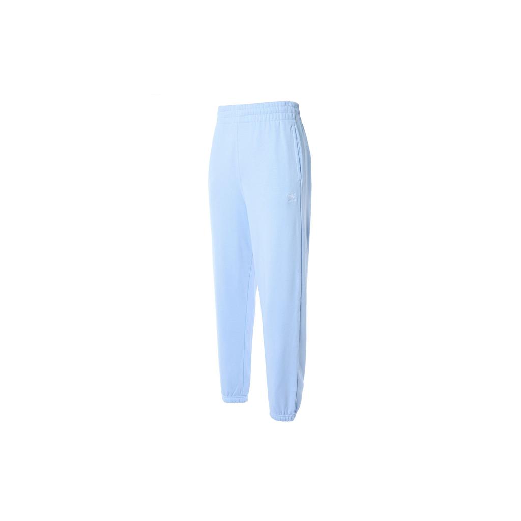 Adidas Originals Solid Color Embroidered Logo Casual Cuffed Sports Pants Women Bottoms Light-Pink Blue IK7687