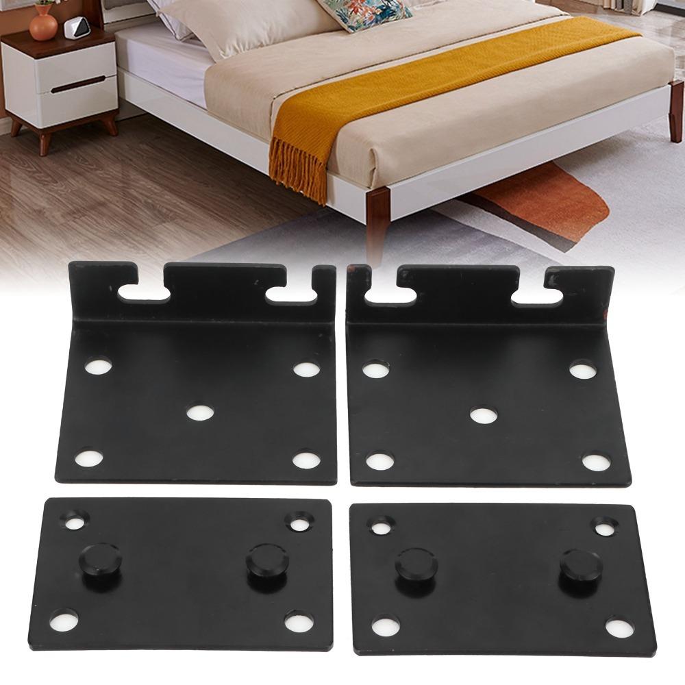 1 set Adjustable Furniture Hardware Connector Black Bed Frame Bracket Hinge Bracket Headboards