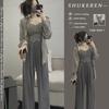 Mature Style Women's Three-Piece Suit: Salty Outfit with Cool Summer Suspender Top, Shirt, and Wide-Leg Pants
