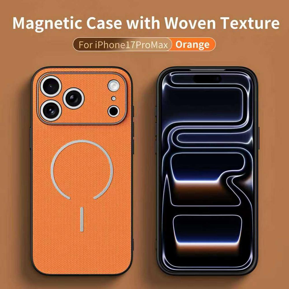 Woven Texture Magnetic Phone Case For For Iphone 17 Pro Max 17Pro 17 For Shockproof Cover For For Iphone 17 ProMax Case