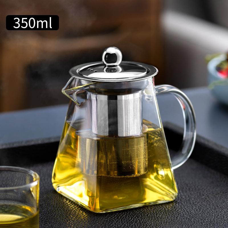 Чайник Kungfu Tea Pu 'er Чайный сервиз Чайная церемония Удобный офисный квадратный стеклянный цветочный чайник