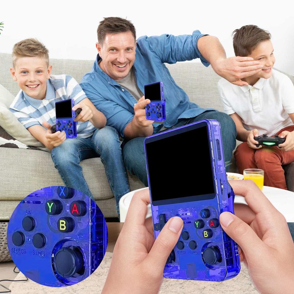 Портативная игровая консоль с 128 ГБ встроенной памяти, 20000+ игр, система Linux с открытым исходным кодом, 3,5-дюймовый IPS-экран, портативный карманный видеоплеер